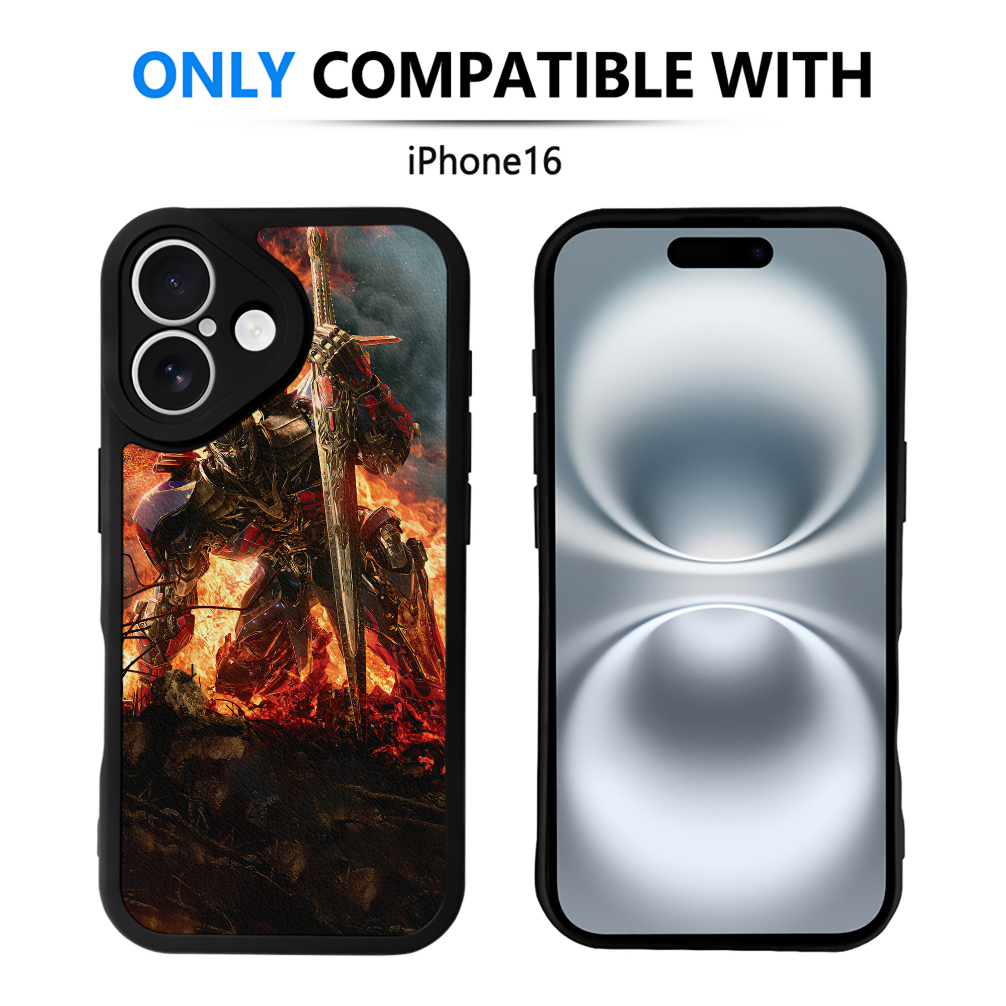 （画像用） Transformers トランスフォーマー 【iPhone 16シリーズ対応】シリコンスマホケース（レザー調） 材質：シリコン
